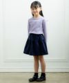 子供服 女の子 綿100％リボン付きスカート ネイビー(06) モデル画像4