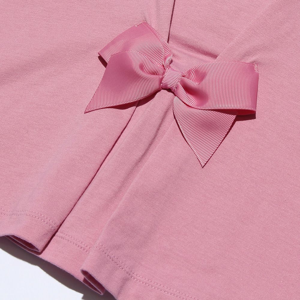 ベビー服 女の子 綿100％音符プリントTシャツ ピンク(02) デザインポイント2