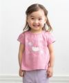 ベビー服 女の子 綿100％音符プリントTシャツ ピンク(02) モデル画像2