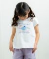 ベビー服 女の子 綿100％音符プリントTシャツ オフホワイト(11) モデル画像1