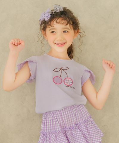 ベビー服 女の子 綿100％さくらんぼモチーフTシャツ