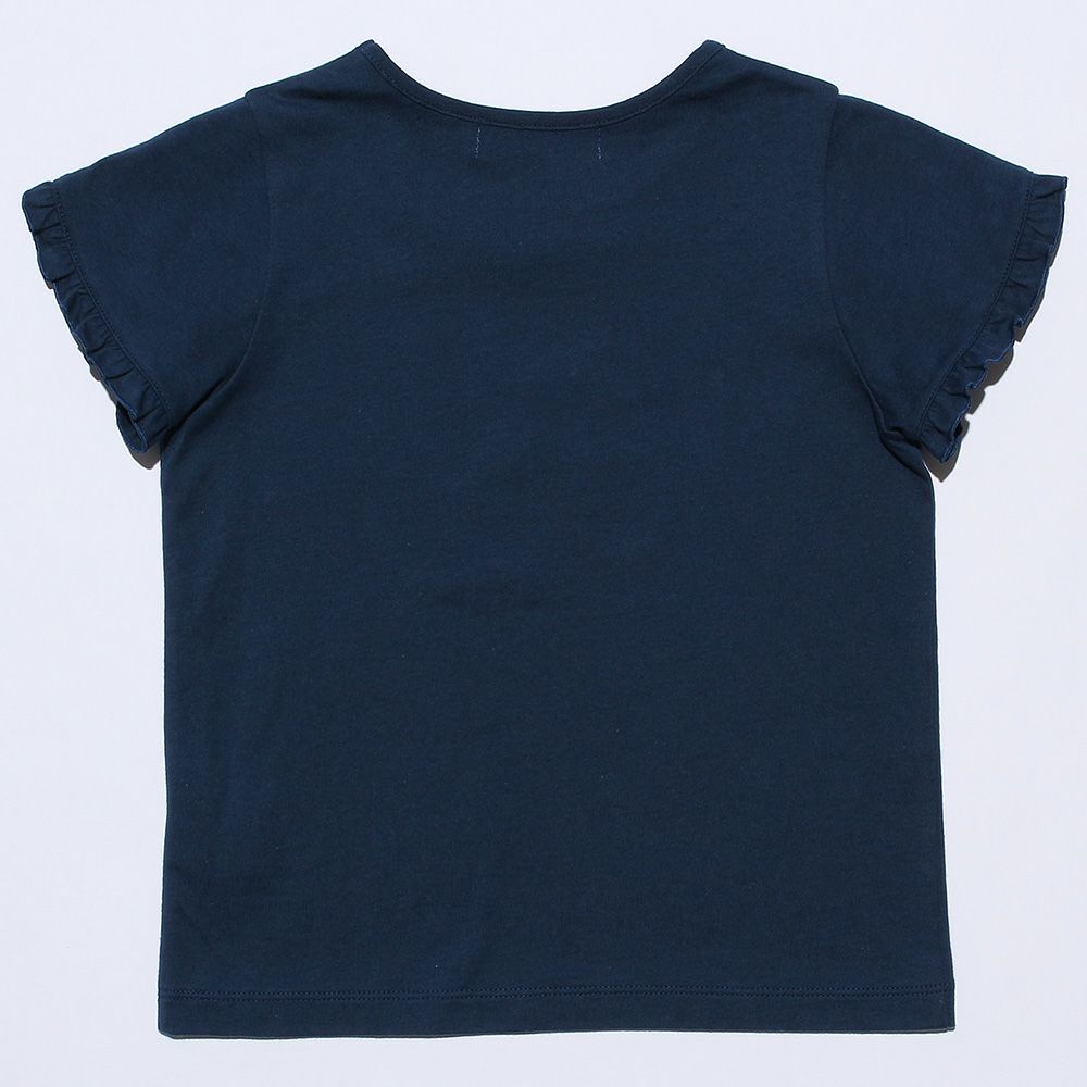 ベビー服 女の子 綿100％さくらんぼモチーフTシャツ ネイビー(06) 背面