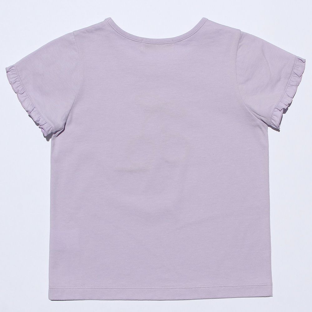 ベビー服 女の子 綿100％さくらんぼモチーフTシャツ パープル(91) 背面