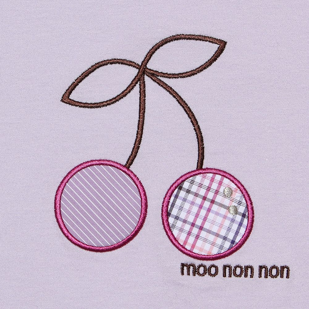 ベビー服 女の子 綿100％さくらんぼモチーフTシャツ パープル(91) デザインポイント1