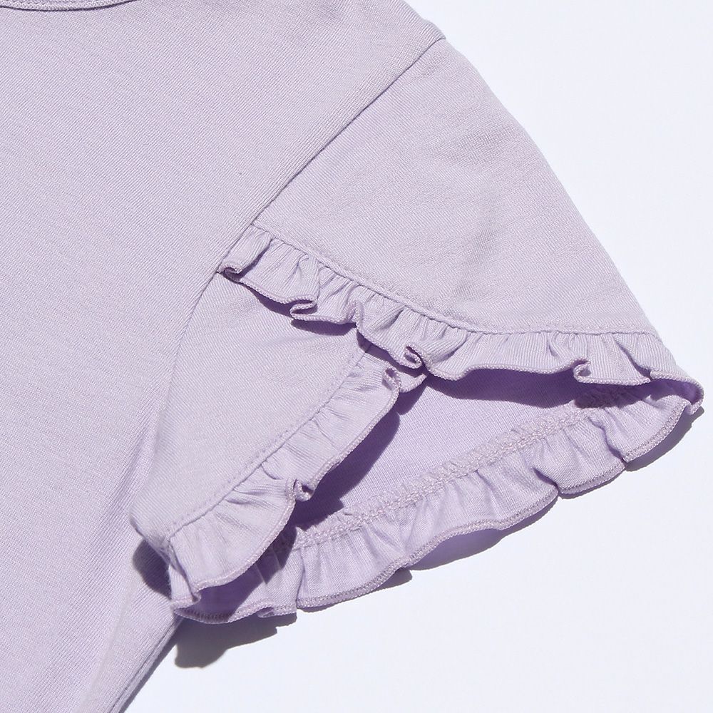ベビー服 女の子 綿100％さくらんぼモチーフTシャツ パープル(91) デザインポイント2