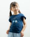 ベビー服 女の子 綿100％さくらんぼモチーフTシャツ ネイビー(06) 