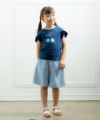 ベビー服 女の子 綿100％さくらんぼモチーフTシャツ ネイビー(06) 