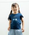 ベビー服 女の子 綿100％さくらんぼモチーフTシャツ ネイビー(06) 