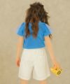 ベビー服 女の子 音符＆チェリー＆リボンプリントTシャツ ブルー(61) モデル画像全身