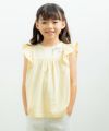 ベビー服 女の子 綿100％リボン付きTシャツ イエロー(04) モデル画像アップ