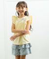 ベビー服 女の子 綿100％リボン付きTシャツ イエロー(04) モデル画像2