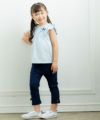 ベビー服 女の子 綿100％リボン付きTシャツ ブルー(61) モデル画像1