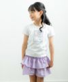 ベビー服 女の子 綿100％女の子モチーフプリントTシャツ オフホワイト(11) モデル画像アップ