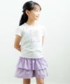 ベビー服 女の子 綿100％女の子モチーフプリントTシャツ オフホワイト(11) モデル画像2