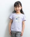 ベビー服 女の子 綿100％女の子モチーフプリントTシャツ パープル(91) モデル画像アップ