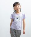 ベビー服 女の子 綿100％女の子モチーフプリントTシャツ パープル(91) モデル画像1