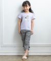 ベビー服 女の子 綿100％女の子モチーフプリントTシャツ パープル(91) モデル画像2