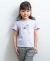 ベビー服 女の子 綿100％女の子モチーフプリントTシャツ パープル(91) モデル画像3