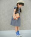 ベビー服 女の子 ギンガムチェック柄襟付きワンピース ブラック(00) モデル画像アップ