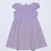 ベビー服 女の子 ギンガムチェック柄襟付きワンピース パープル(91) 背面