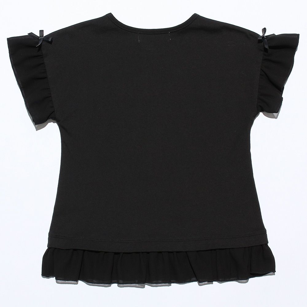 子供服 女の子 ドレス＆ロゴラメプリントTシャツ ブラック(00) 背面