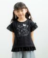 子供服 女の子 ドレス＆ロゴラメプリントTシャツ ブラック(00) モデル画像アップ