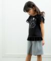 子供服 女の子 ドレス＆ロゴラメプリントTシャツ ブラック(00) モデル画像3