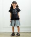 子供服 女の子 ドレス＆ロゴラメプリントTシャツ ブラック(00) モデル画像4