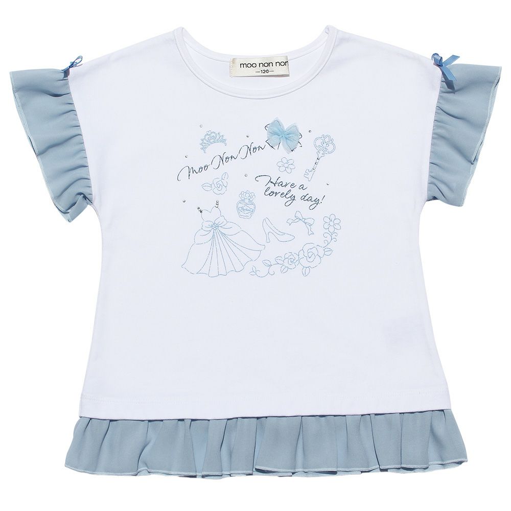 子供服 女の子 ドレス＆ロゴラメプリントTシャツ オフホワイト(11) 正面