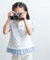 子供服 女の子 ドレス＆ロゴラメプリントTシャツ オフホワイト(11) モデル画像1