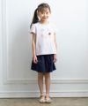 ベビー服 女の子 綿100％お花＆うさぎプリントTシャツ ピンク(02) モデル画像全身