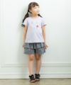 ベビー服 女の子 綿100％お花＆うさぎプリントTシャツ パープル(91) モデル画像アップ