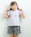 ベビー服 女の子 綿100％お花＆うさぎプリントTシャツ パープル(91) モデル画像全身