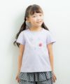 ベビー服 女の子 綿100％お花＆うさぎプリントTシャツ パープル(91) モデル画像1