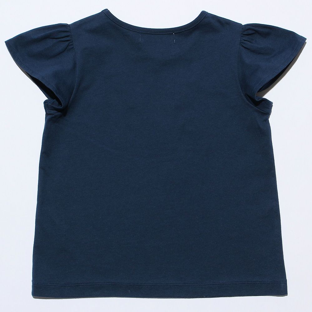 ベビー服 女の子 綿100％サマーアイテムモチーフつきTシャツ ネイビー(06) 背面