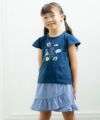 ベビー服 女の子 綿100％サマーアイテムモチーフつきTシャツ ネイビー(06) モデル画像アップ