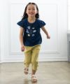 ベビー服 女の子 綿100％サマーアイテムモチーフつきTシャツ ネイビー(06) モデル画像3