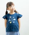 ベビー服 女の子 綿100％サマーアイテムモチーフつきTシャツ ネイビー(06) モデル画像4