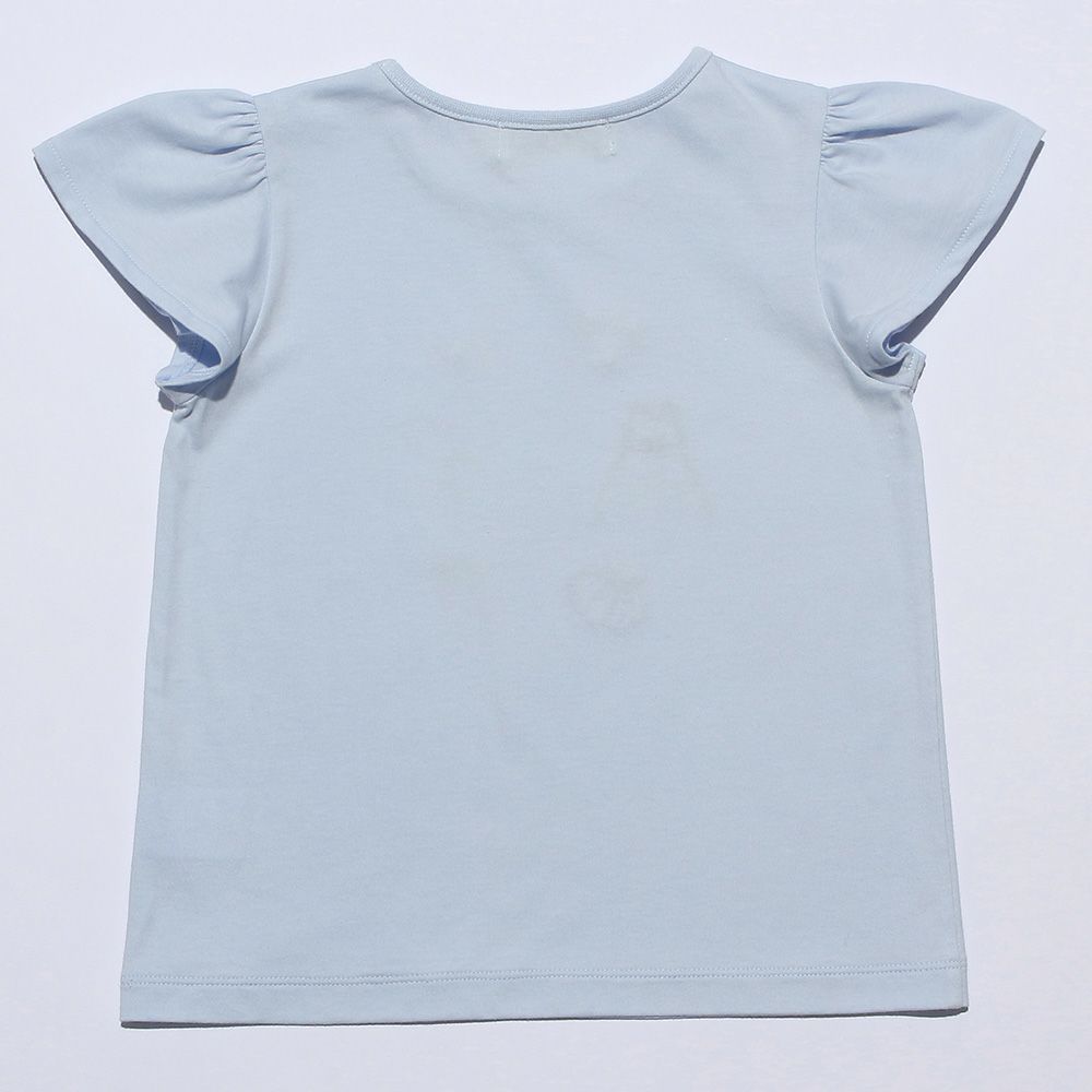 ベビー服 女の子 綿100％サマーアイテムモチーフつきTシャツ ブルー(61) 背面
