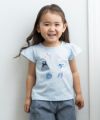 ベビー服 女の子 綿100％サマーアイテムモチーフつきTシャツ ブルー(61) モデル画像1