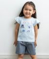 ベビー服 女の子 綿100％サマーアイテムモチーフつきTシャツ ブルー(61) モデル画像2