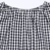子供服 女の子 ギンガムチェック柄フリルつきTシャツ ネイビー(06) デザインポイント2