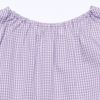 子供服 女の子 ギンガムチェック柄フリルつきTシャツ パープル(91) デザインポイント2