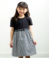 ベビー服 女の子 ギンガムチャック柄ドッキングワンピース ブラック(00) モデル画像1