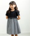 ベビー服 女の子 ギンガムチャック柄ドッキングワンピース ブラック(00) モデル画像2