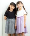 ベビー服 女の子 ギンガムチャック柄ドッキングワンピース ブラック(00) モデル画像4