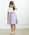 ベビー服 女の子 ギンガムチャック柄ドッキングワンピース パープル(91) モデル画像3