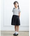 子供服 女の子 綿100％ボーダー柄ワンピース ブラック(00) モデル画像2