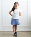 子供服 女の子 綿100％貝殻＆音符ガラス瓶プリントTシャツ オフホワイト(11) モデル画像全身