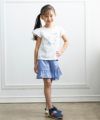子供服 女の子 綿100％貝殻＆音符ガラス瓶プリントTシャツ オフホワイト(11) モデル画像2